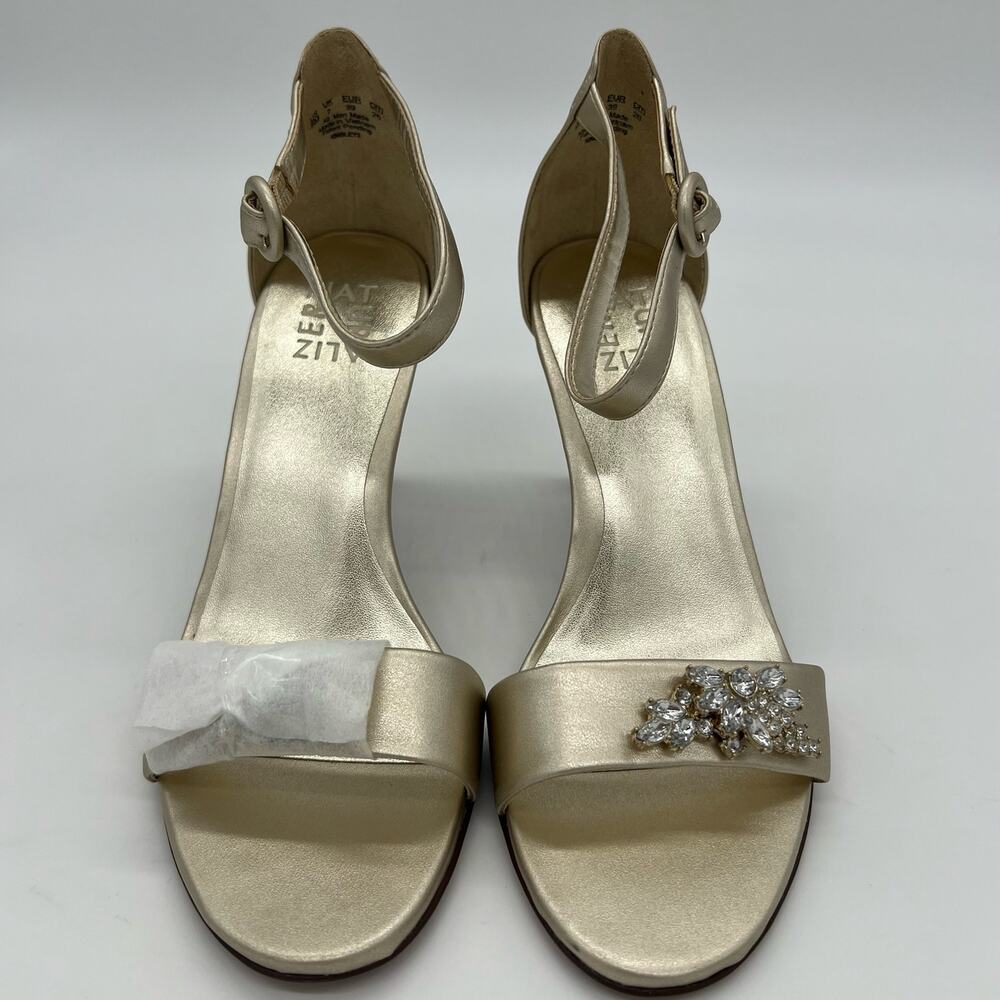 Naturalizer Kinsey Rhinestone Open Toe Ankle Strap Heel Womens Size 9 Wedding - Picture 6 of 13